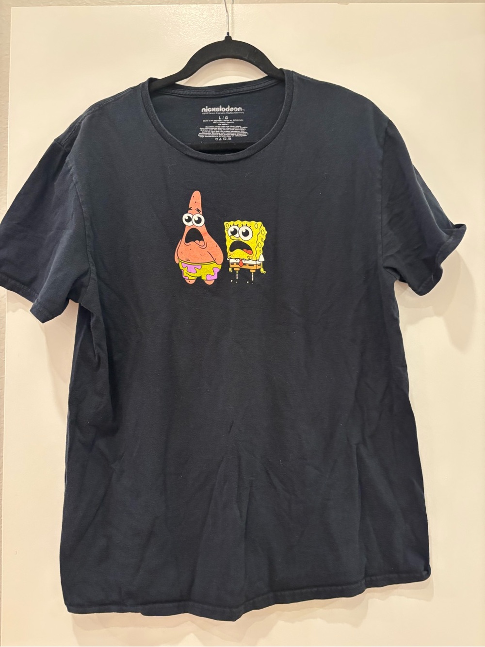 Nickelodeon SpongeBob & Patrick Graphic Tee Sz L Cartoon Characters Comic Con